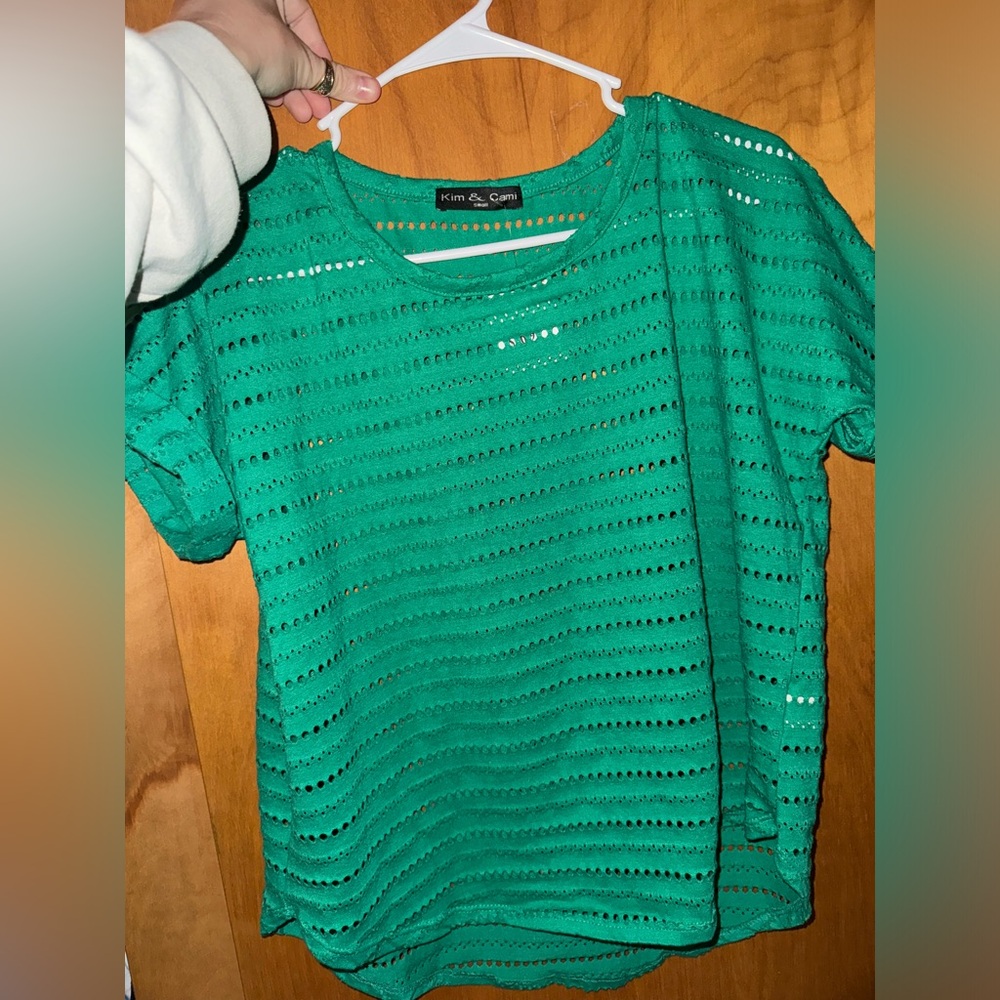 Green see through top